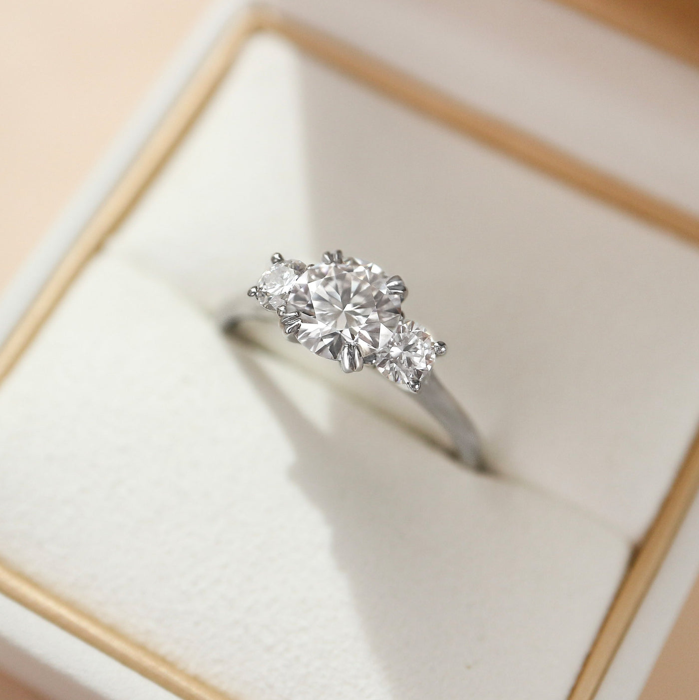 Our new Prong-set Three Stone Engagement Ring is the sparkle that you've  been missing. With an … | Cute engagement rings, Wedding ring sets, Unique  engagement rings