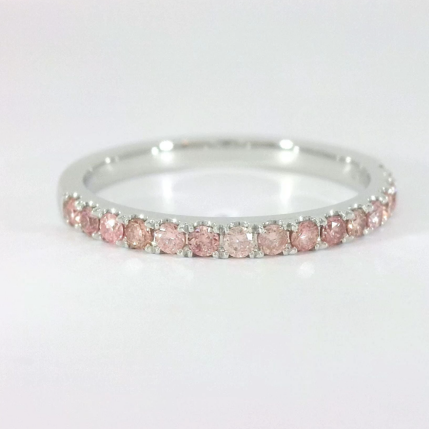 Pink Diamonds Pave Ring